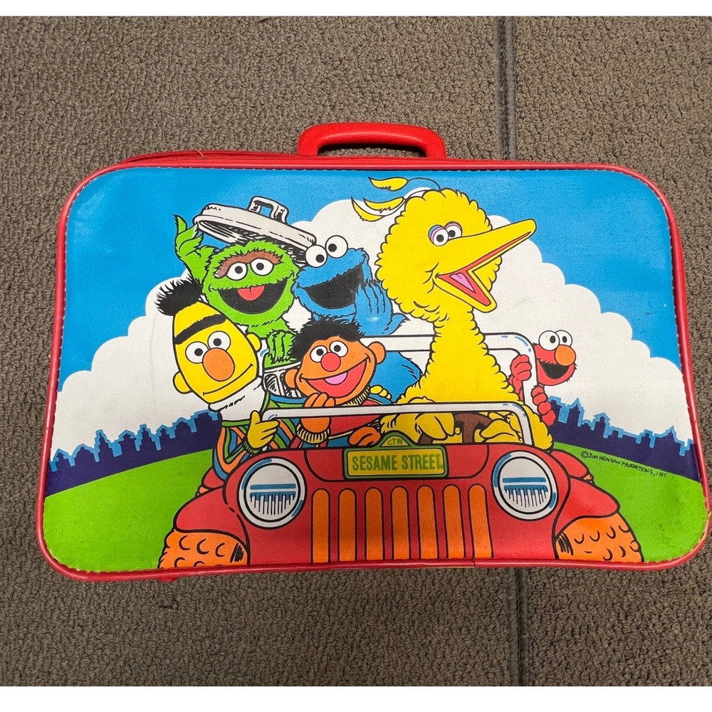 Vintage Sesame Street Kids Suitcase Jim Henson Big Bird Elmo ERO Industries S075